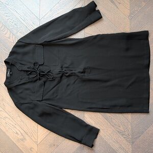 THEORY | Jullitah Admiral Dress | Black Long Shift Midi Sleeve Dress